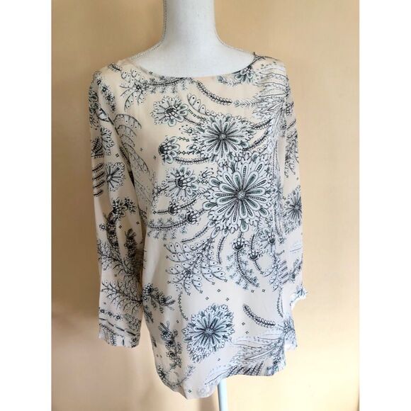 Club Monaco Floral Blouse Medium - Picture 1 of 3